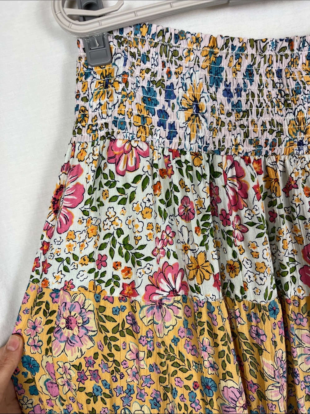 Angie Floral Patchwork Quilted Pull On Skirt - Picture 9 of 9